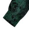 Style chemises à manches longues pour hommes de luxe vert Paisley robe sociale chemise marque hommes vêtements DiBanGu 240301