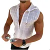 Débardeurs pour hommes Sweat à capuche à la mode Gilet 3D Coupe Top Dstring Évacuation de l'humidité Sport d'été Sweat à capuche sans manches Livraison directe Appa Otaj4