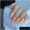 Unghie finte 24 pezzi/scatola French Fl Er strumento per manicure artificiale indossabile testa quadrata punte per unghie finte consegna goccia salute bellezza salone d'arte Otpr0