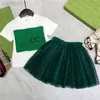 Zestawy luksusowe ubrania projektant Kid-shirt welonowa moda moda urocze ubrania Dzieci Krótkie zestawy odzież garnitury Summer Girl