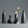 Vaso di ceramica moderno creativo nero Vasi da tavolo contenitori tidroponica vaso di fiori Decorazioni per la casa artigianato Decorazione di nozze T200624239J
