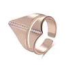 Кольца-кластеры FJ для мужчин и женщин, большие открывающиеся, розовое золото 585 пробы, цвет, один ряд, кристалл
