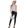 2024 Styling Skinny Women Jeans High Waist Faux Leather Pants Outfit Leggings Chic Casual Girl Stretch Leather Denim Jeans C1075 240311