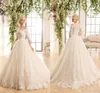 2021 Middle East Naviblue off axlar Bröllopsklänningar Romatisk knapp Back Halva ärmar LACE APPLIKER ALINE NOVIA BRIDALKOLNAR 3008002