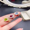 Cluster ringen verlovingsring ontworpen voor vrouwen sterling zilver 925 natuurlijke topaas granaat peridot sieraden originele boetiek