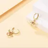 Hoopörhängen special 925 Sterling Silver Gold Wing Flower Bee For Women's Spring Party Fashion Jewelry Accessories