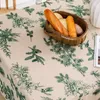 Bordduk av hög kvalitet fransk durduk grön tall bomullslinnet tryckt matsal rektangulärt kök