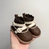 Filles Martin bottes automne et hiver chaussettes pour bébé bottes courtes mode pour enfants princesse chaussures de marche à semelle souple 0-1-3 ans 240229