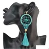 Charme Idealway 4 couleurs mode Boho longue goutte plaqué or gland fête Dangle Dream Catcher boucles d'oreilles livraison bijoux Dhgarden Dh5Qz