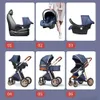 3 en 1 bébé poussette luxe haute paysage bébé landau portable poussette kinderwagen couffin voiture pliable nouveau vendre comme des petits pains chauds