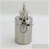 Keychains Lanyards Stainless Steel Wine Bottle 1Oz Hip Flask Key Rings Portable Fashion Accessories For Men Women Drop Delivery Dhmcs
