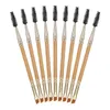 10st Bamboo Makeup Borstes Beauty Brow Contour Oblied Eyebrow Eyeshadow Eyeliner Brush Pensule Lashes Accessories Tools 240305