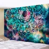 Psychedelic mandala tapestry vägg hängande bohemisk hippie vägg tapestry hem sovrum bakgrund konst dekor matta tapestry filt2384