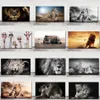 アフリカの大きなライオンヒョウ動物がキャンバス絵画壁アートポスターとプリント動物ライオンアート写真リビングルーム205K