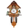 Антикварные деревянные настенные часы с кукушкой, часы с колокольчиком и будильником, домашний художественный декор 006274f