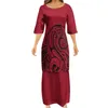 Casual Dresses Custom Half-Sleeve Dress Polynesian Tribe High Quality Formal Occasion Puletasi Pair Suit With Men'S Shirt