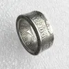 Anillo de moneda Anillos artesanales Vintage Hecho a mano de Kennedy Medio dólar Chapado en plata Tamaño de EE. UU. 8-16#217b