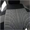 Car Seat Covers New Breathable Car Seat Ers Fl Set Tyre Track Embossed Suit For Truck Suv Van Durable Polyester Material Drop Delivery Dhy2A