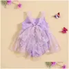 Girls Dresses Girl Baby Summer Romper Dress Sleeve Tle Bodysuit Butterfly Embroidered Jumpsuit Tutu Drop Delivery Kids Maternity Cloth Ot0Hy