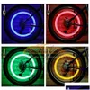 إكسسوارات الدراجات النارية الأخرى 1USD LED فلاش إطارات الإطارات ضوء الدراجة العجلة VAE CAP للدراجات الدراجات مصباح إطارات الدراجات 9 ألوان المصباح الأزرق الأخضر R OTECX