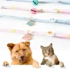 Ошейники для собак, поводки, милый кошачий ошейник с колокольчиком, регулируемое защитное ожерелье с котенком, цветочный узор, подвеска для щенка чихуахуа214U