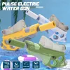 Gun Toys Large Capacity Water Guns Electric Automatic Water Gun Outdoor Beach Games Pool Summer Toys for Boys Adult Children Days Gifts L240311
