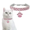 Colar de strass para cachorro e gato, coleira fofa com brilho para cachorro e gato, joias para animais de estimação, cristal, diamante, elasticidade, suprimentos para animais de estimação 2564