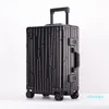 Suitcases 20''24''Pure Aluminum Shell Suitcase On Wheels Trolley Luggage Lock Mala Valise De Voyage Avec Roulettes