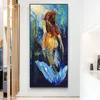 Canvas målning abstrakt sjöjungfrun väggkonst bild nordiska moderna affischer och tryck för vardagsrum hem dekoration209r