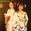 Etnische kleding Vrouwelijke Japanse kimono Toneelvoorstelling Pografiekostuum Geisha Rollenspel