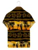 남자 캐주얼 셔츠 하와이 셔츠 탑 3D 인쇄 코코넛 트리 그래픽 버튼 아래로 짧은 슬리브 해변 휴가 의류