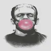 Frankenstein Blowing a Big Pink Bubble Gum Bubble Dipinti Art Film Stampa Seta Poster Decorazione della parete di casa 60x90cm259u