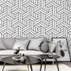 北欧の黒と白のストライプの壁紙家の装飾リビングルームのための幾何学的壁紙の幾何学的壁紙244L