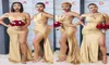 Gold Country Bridesmaid Dresses Custom Make Long Junior Maid of Honor Wedding Party Guest Dress Plus size High Split Zipper Back D7864003