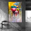 Dipinti Wangart Ritratto astratto Stampa ad olio su tela Stampe artistiche Ragazza con ombrello Dipinto per Room203r