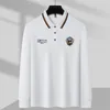 Modisches Poloshirt aus mercerisierter Baumwolle mit langen Ärmeln für Herren, Herbst, Business und Freizeit, besticktes T-Shirt der High-End-Marke 240229