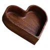 Set di stoviglie Vassoio per gingilli a forma di cuore che serve frutta secca Gioielli in legno per la casa in legno