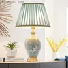 Lamps Shades BERTH Contemporary ceramics Table Lamp American luxurious Living Room Bedroom Bedside Desk Light Hotel engineering Decorative L240311