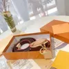 2022 Popularity style printing With metal Dog Collars Leashes Large size comes withs box Brown Handmade leather Designer Dogs Supp300z