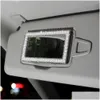 Decorações interiores Novo 2022 Espelho de maquiagem de carro portátil Sun-Sombreamento Visor HD Espelhos Bling Assessoires Interior para entrega de gota Aut Dhahz