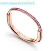 2024 Designer Bracciali di gioielli di marca di lusso S925 Bracciale in argento puro con testa di blocco Farina leggera Pieno di diamanti in oro rosa Stile di moda