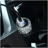 Bilcigarettändare ny diamantkristall Dual USB Car Charger med LED Display Cigarettändare mobiltelefondata för Drop Delivery DHESW