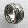Selling Silver Plated Morgan Silver Dollar Coin Ring 'Heads' Handmade In Sizes 8-16 high quality296q