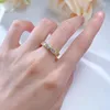 Cluster Rings Vintage 18K Gold Plated 925 Sterling Silver 2,5 5mm High Carbon Diamond Gemstone Wedding Band Jewelry Ring for Women Wholesale