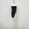 Abiti Casual Donne di Lusso Estate Sexy Senza Spalline Diamanti Cristallo Nero Mini Vestito Dalla Fasciatura Aderente 2024 Elegante Serata Club Party