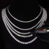 OEM ODM Custom Jewelry Factory Iced Out 2mm 3mm 5mm 6mm Vvs Diamant 20 Zoll Halskette 14k 18k Echtgold Moissanit Tenniskette