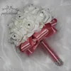 結婚式の花Perfectlifeoh Bouquet Gold White人工ブライダルブライドブックDe noiva261i
