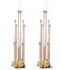 Świecane uchwyty kwiaty wazony stół ołowiowy stół centralny Złoty metalowy stojak Pillar Candlestick na ślub Candelabra1754280
