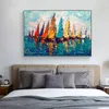 Abstract Boot Schip Posters Zeil Landschap Schilderen Canvas Prints Muur Kunst voor Woonkamer Moderne Bank Home Decor Boom Regen zee2799