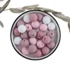 15mm 80pcs perles rondes en silicone bébé accessoires de dentition sans BPA articles nés dentition couleur collier sucette chaîne QHBC 240307